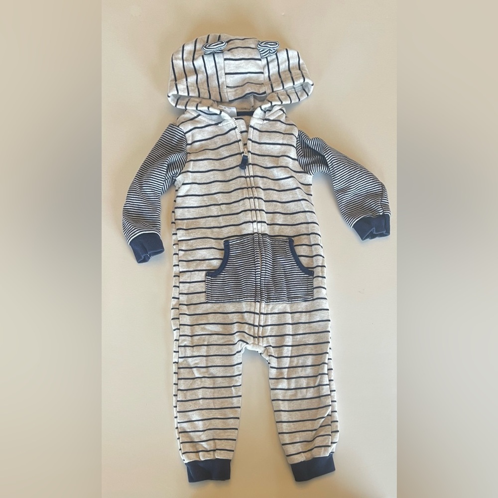 Carters Striped Onesie With Hood